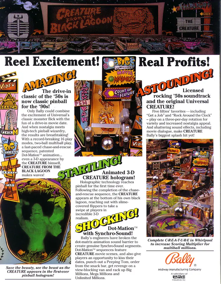 Creature from the Black Lagoon sales flyer, back
