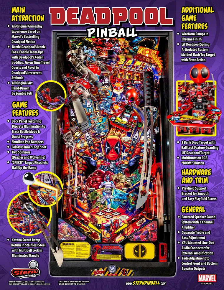 Deadpool sales flyer, back