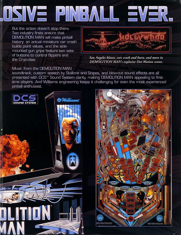 Demolition Man sales flyer, back