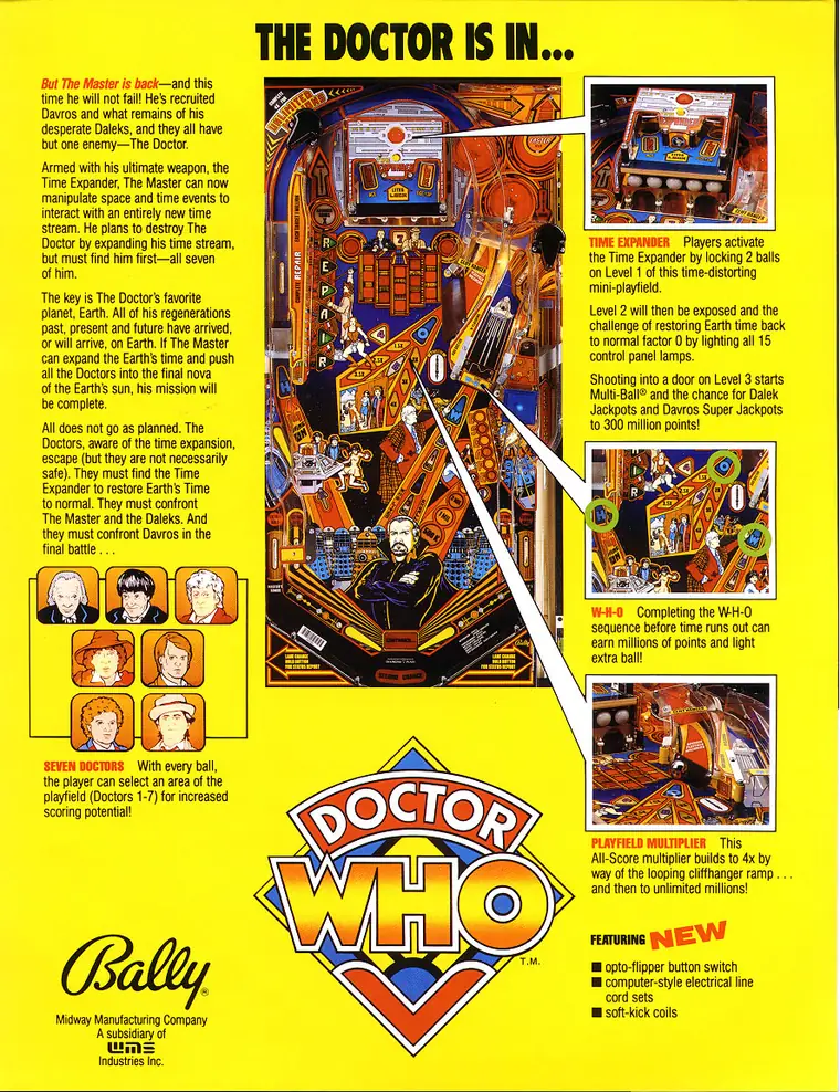 Doctor Who sales flyer, back