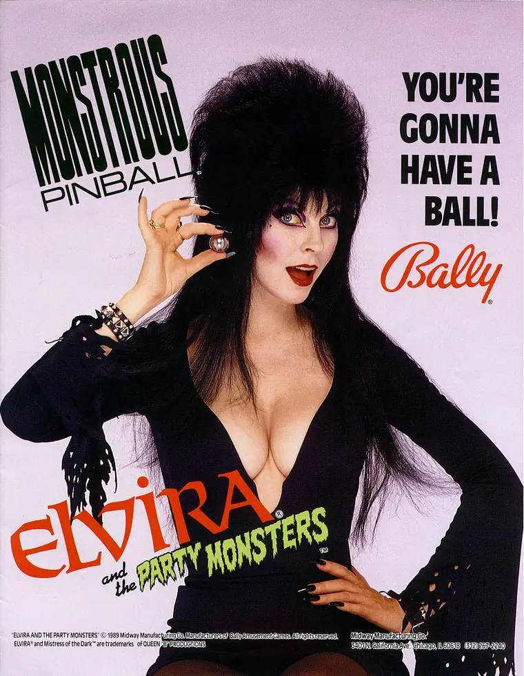 Elvira and the Party Monsters sales flyer, front