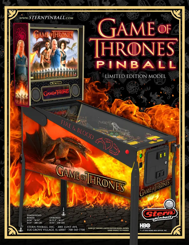 Game of Thrones sales flyer, front