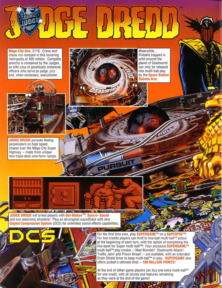 Judge Dredd sales flyer, back