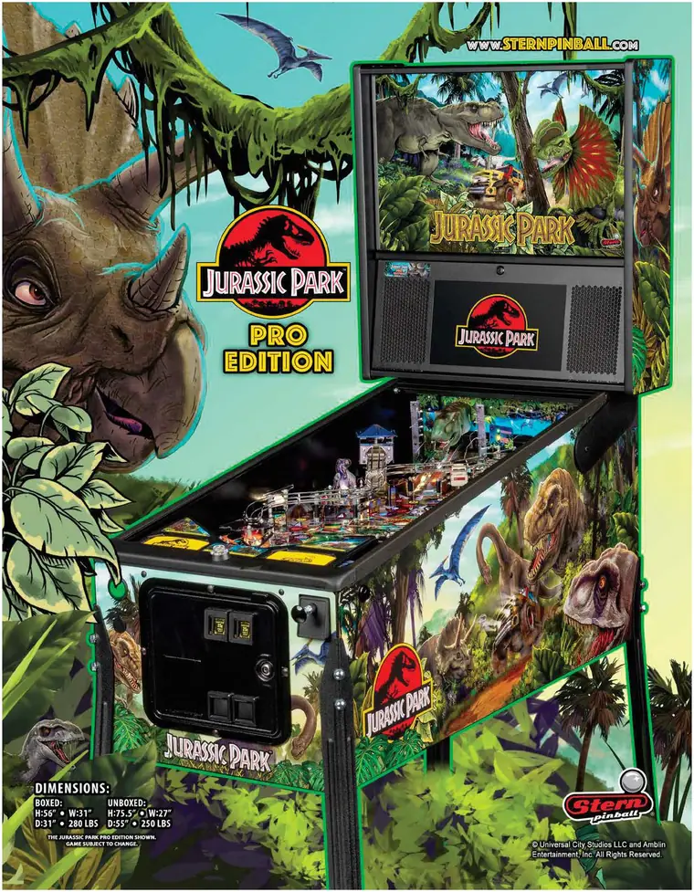 Jurassic Park sales flyer, front