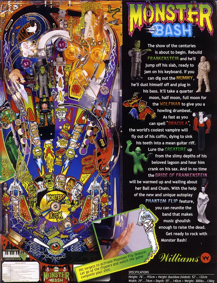 Monster Bash sales flyer, back