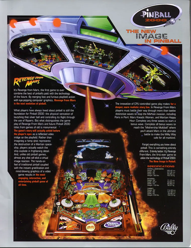 Revenge from Mars sales flyer, back