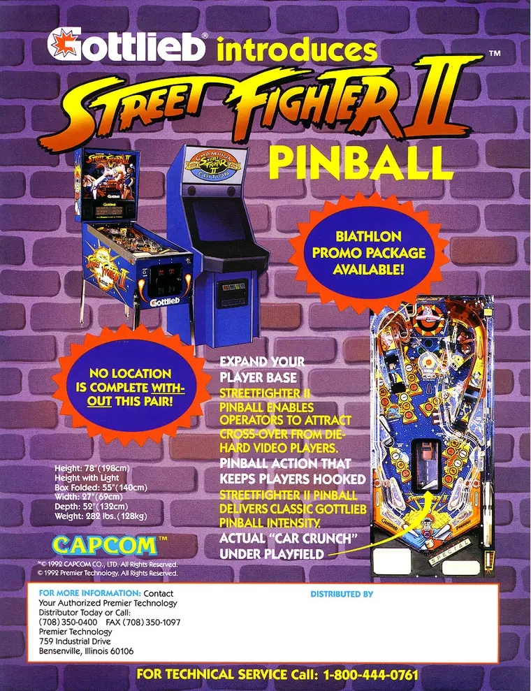 Street Fighter II sales flyer, back