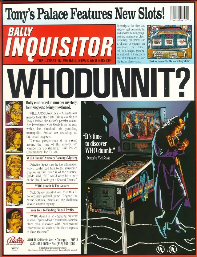 WHO Dunnit sales flyer, front